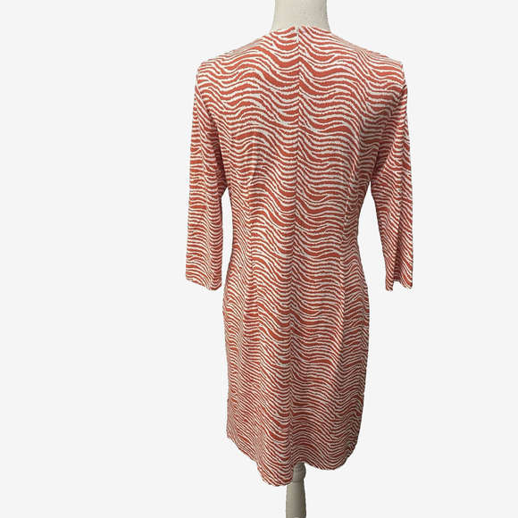 J Mclaughlin Catalina Cloth Dress Womens Sz M Pink White Geometric Shift - Picture 3 of 9